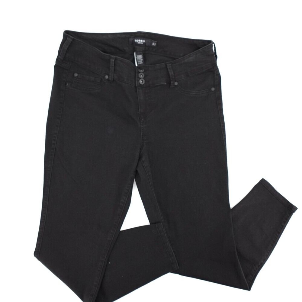 Torrid Denim Jeans Women 16R Black Denim Ankle Skinny Leg Mid Rise Stretch